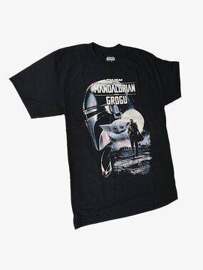 Star Wars Mandalorian and Grogu T-shirt, Unisex, Black, M or XL